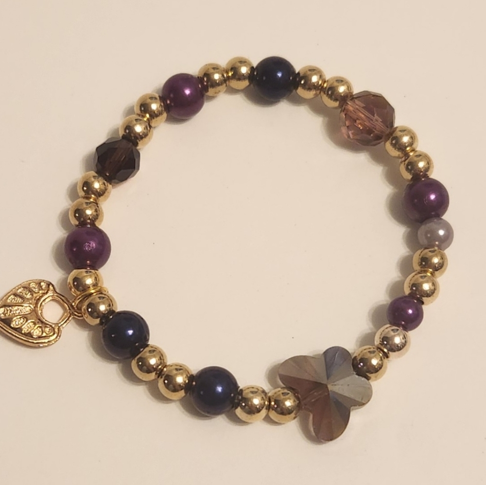 Gold/Purple Handmade Bracelet